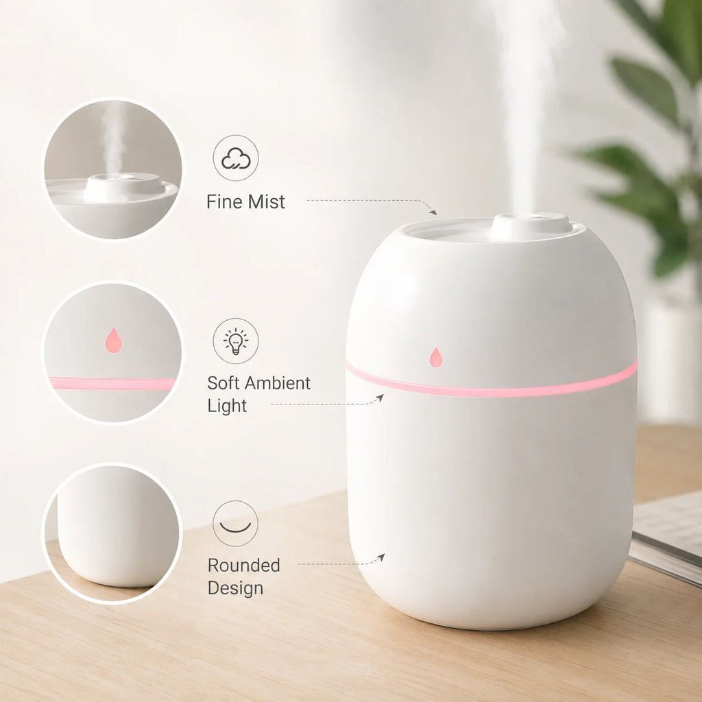 220 ml Mini USB Desktop Humidifier – Egg-Shaped Design