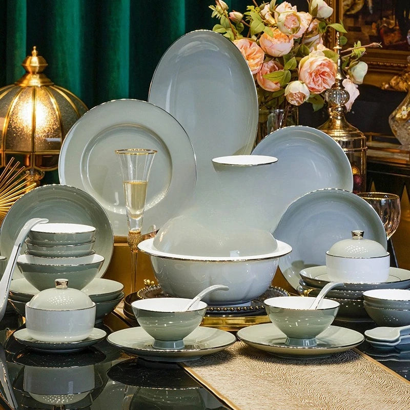 Cutlery Set Color Dish Set Household Chinese Style