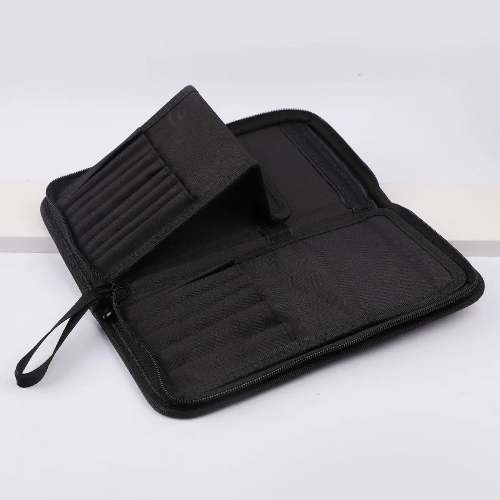Foldable Makeup Brush Bag – 14 to 40 Slot Cosmetic Storage Organiser with Handles