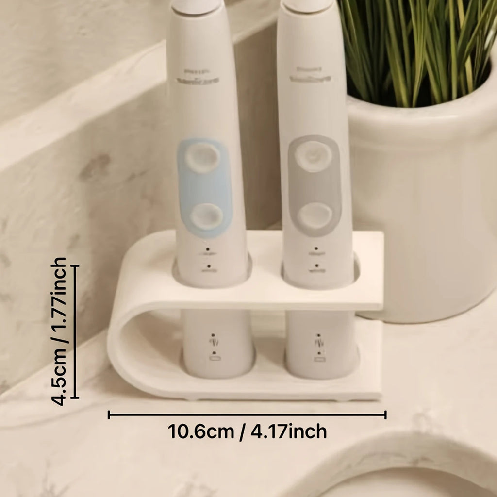 Two-Hole Toothbrush Holder for Countertop, Electric Toothbrush Storage Rack Bathroom Tools, Suitable for Organizing Toothbrushes