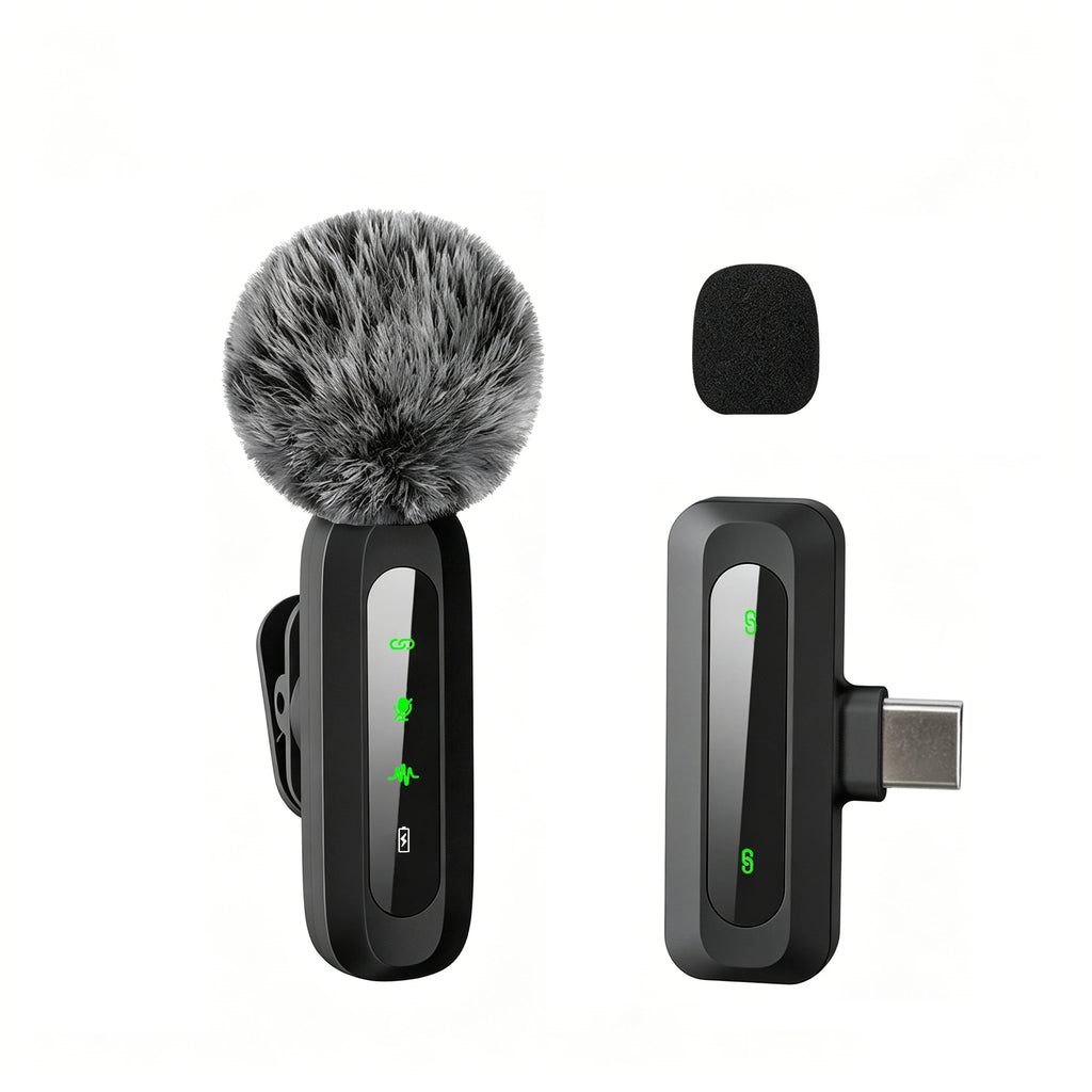 USB-C Wireless Lavalier Microphone for Video & Interviews