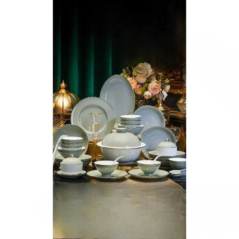 Cutlery Set Color Dish Set Household Chinese Style