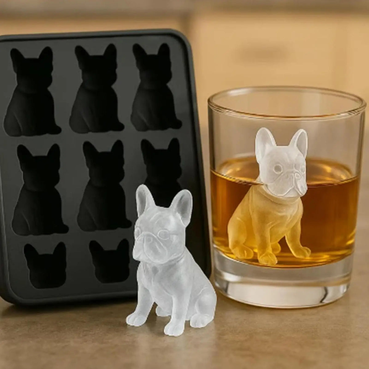 French Bulldog Silicone Ice Cube Tray - 9 Cavity Large Mould