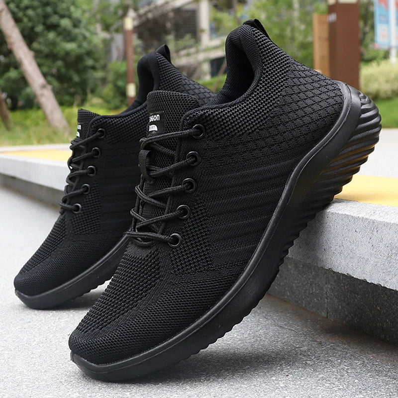 Men's Solid Lace-Up Casual Shoes, Lightweight Outdoor Sneakers Suitable for All-Season Training and Exercise, Lightweight, Breathable, Non-Slip, Ideal for Casual Walking Enthusiasts