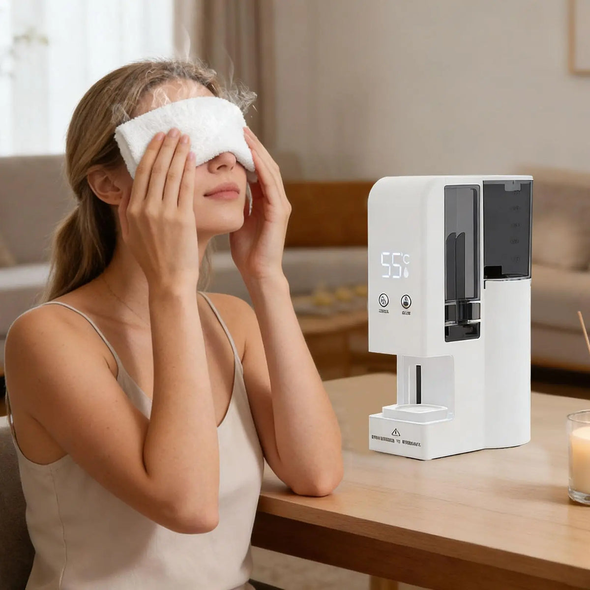 Warm Face Towel Dispenser with Temperature Display
