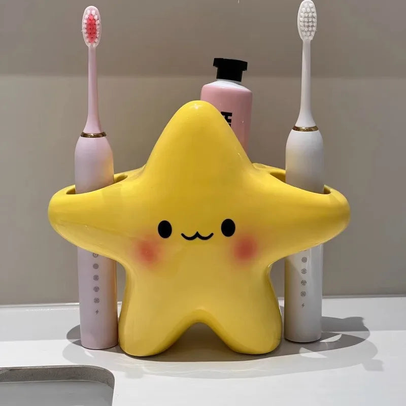 Cartoon Star Electric Toothbrush Rack for Home Bathroom Cute Creative Toothbrush Storage Rack Toothpaste Organizer