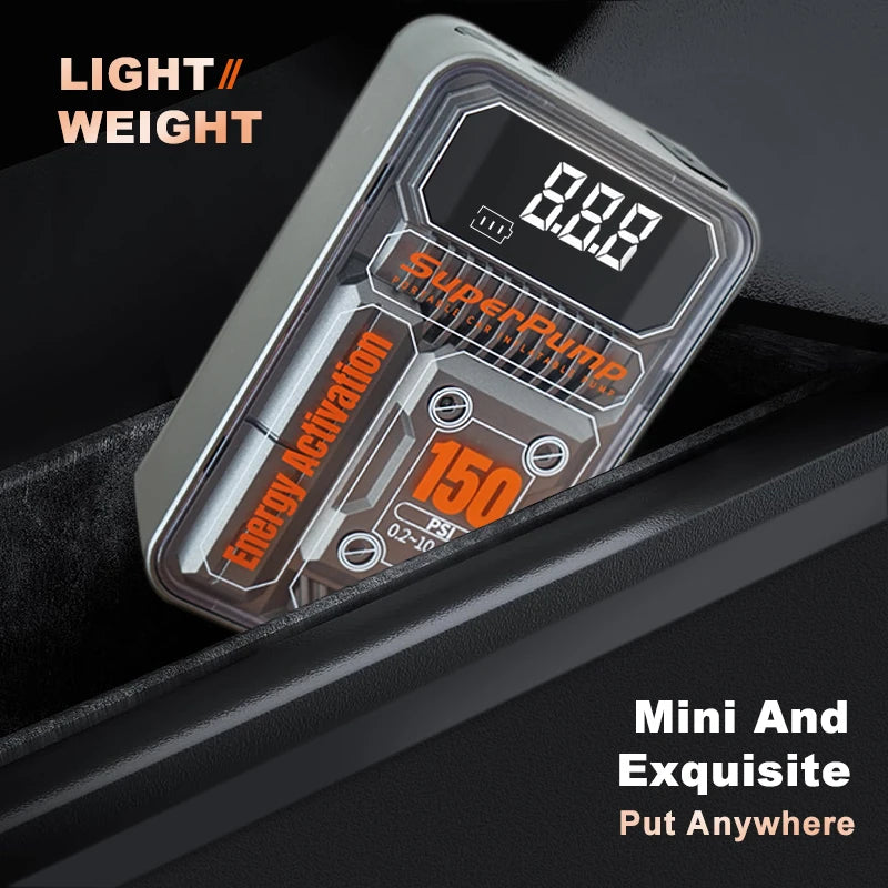 Portable Car Air Compressor, 150PSI Tire Inflator, 4000mAh