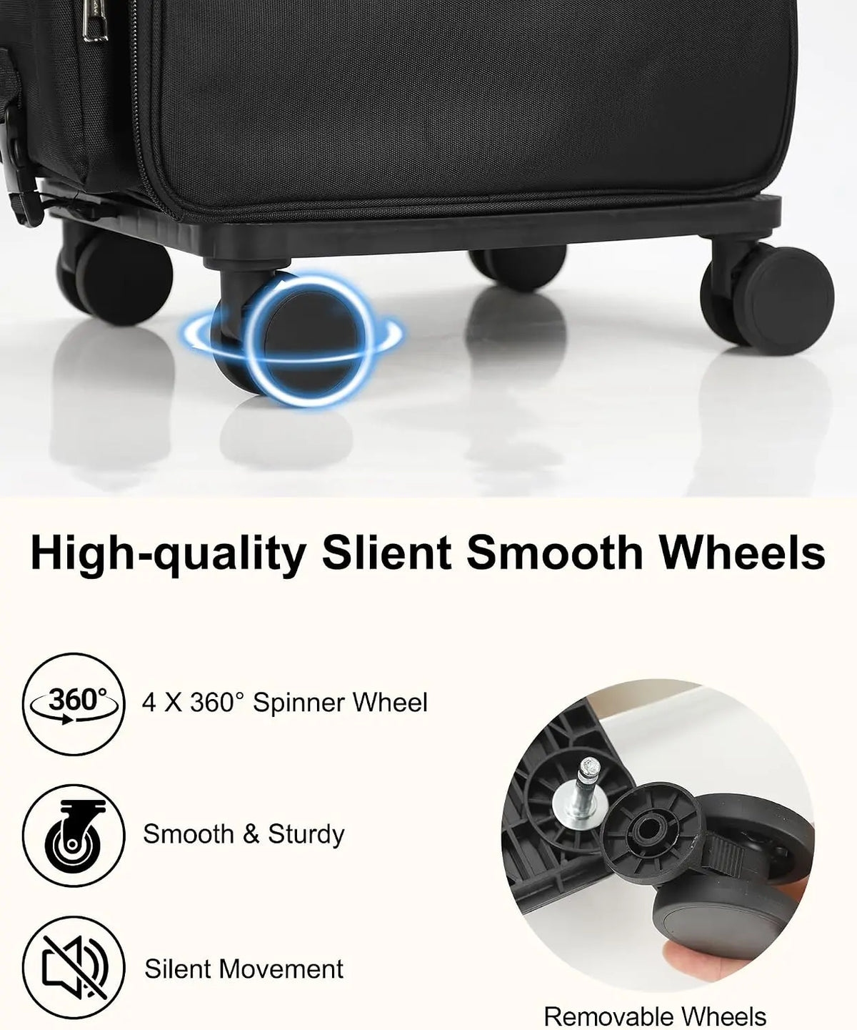 Professional Rolling Makeup & Hair Tools Trolley Case | Hairstylist Travel Bag on Wheels with 6 Clear Bags