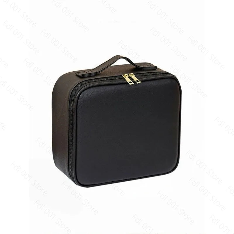 LED Lighted Makeup Case with Mirror | Large Capacity Travel Cosmetic Organiser