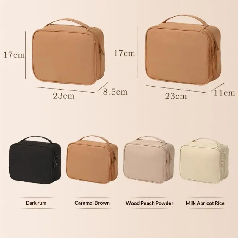 Thick Oxford Fabric Cosmetic Bag Single Dual Layer Unisex Stylish Portable Travel Wash Bag Makeup Storage Pouch