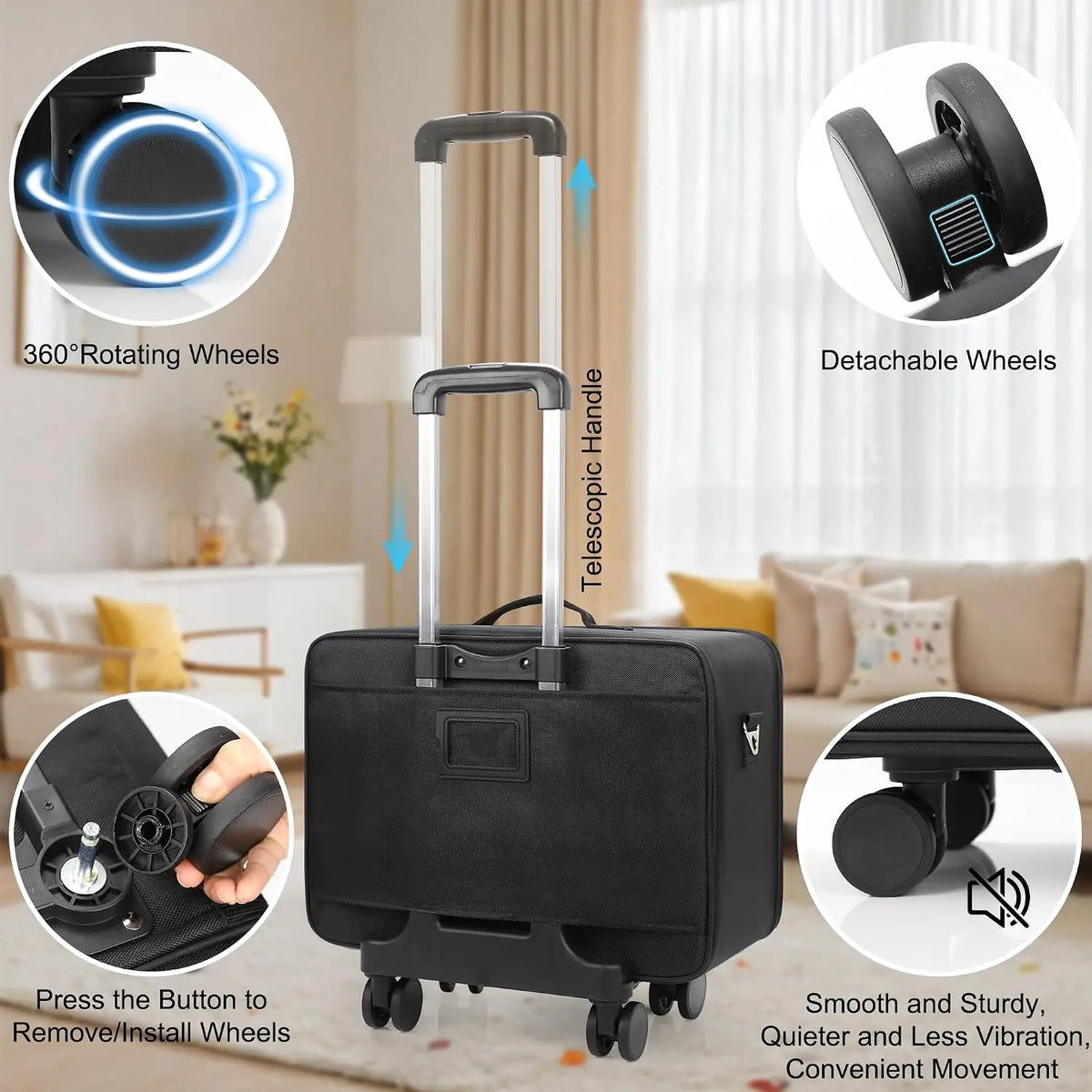 Extra Large Rolling Makeup Train Case | 3-Layer Travel Organiser with 360° Wheels, Insulation Compartment & 4 Clear Bags