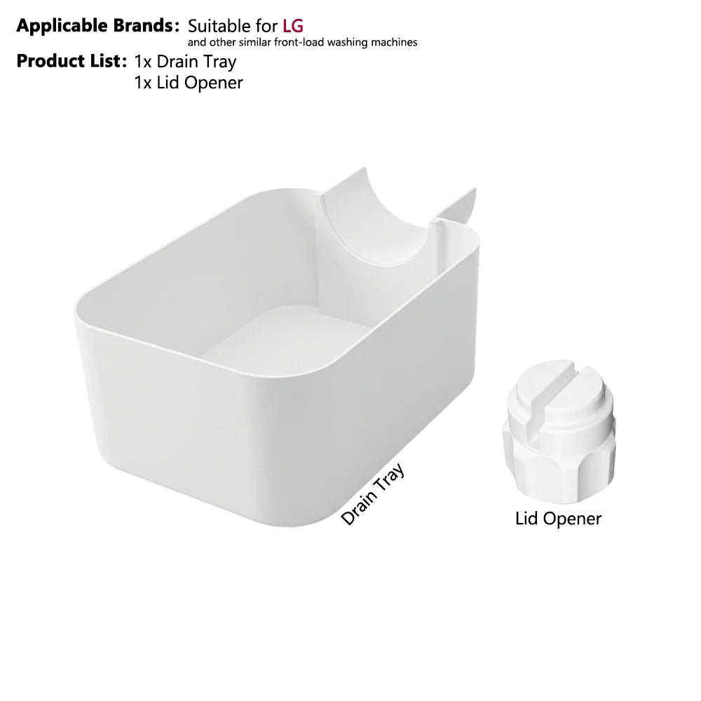 Washing Machine Filter Drain Pan – Water Catcher Tray for Front Load Washer | Laundry Floor Spill Protector