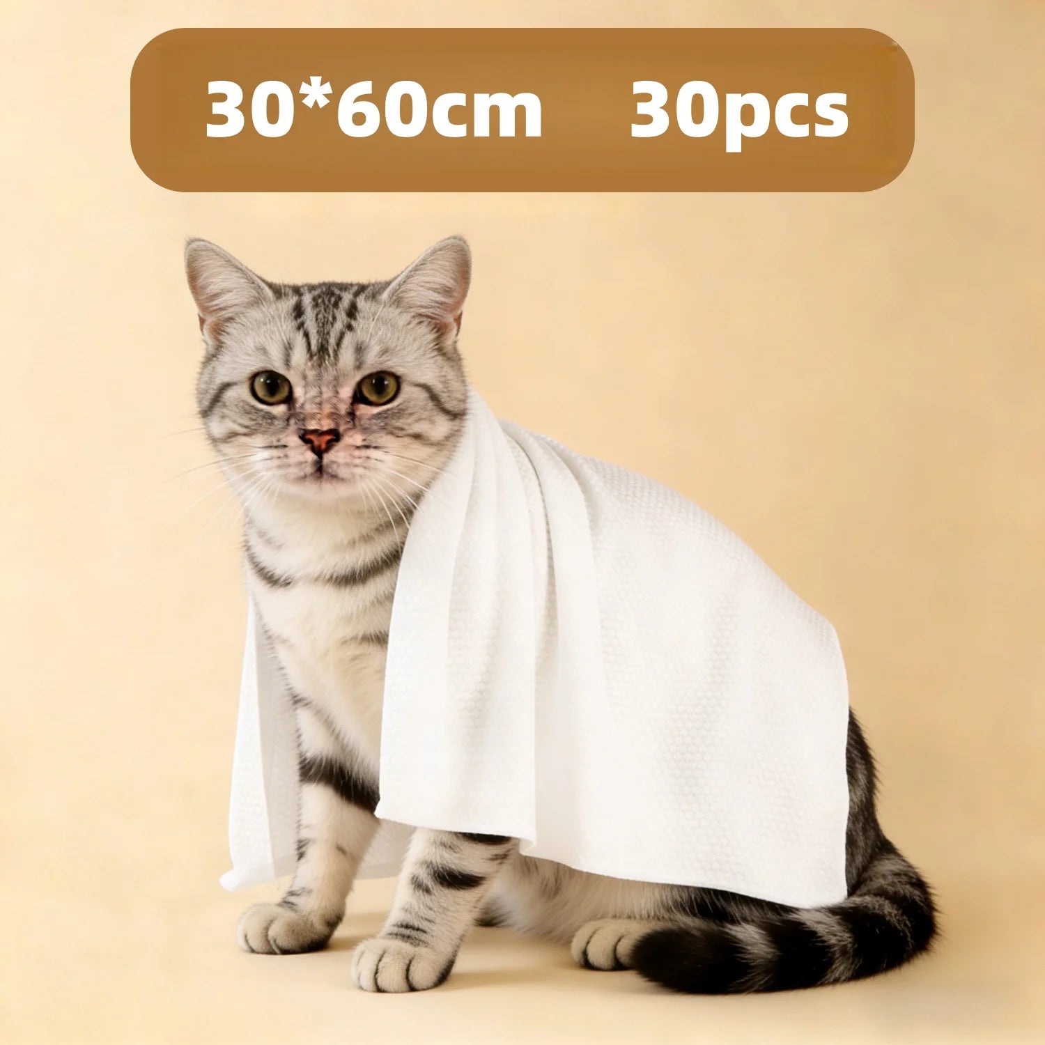 Disposable Pet Bath Towel Super Absorbent Lint-Free Dog Cat Drying Wipes 3 Sizes Thick Disinfected Pet Grooming Towels For Puppy