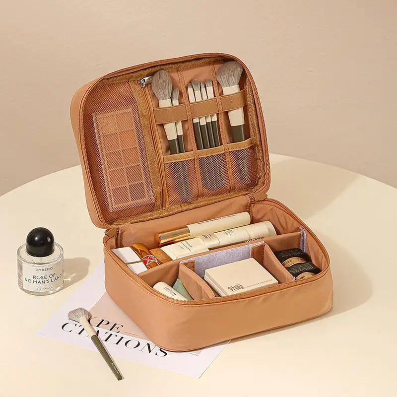 Thick Oxford Fabric Cosmetic Bag Single Dual Layer Unisex Stylish Portable Travel Wash Bag Makeup Storage Pouch