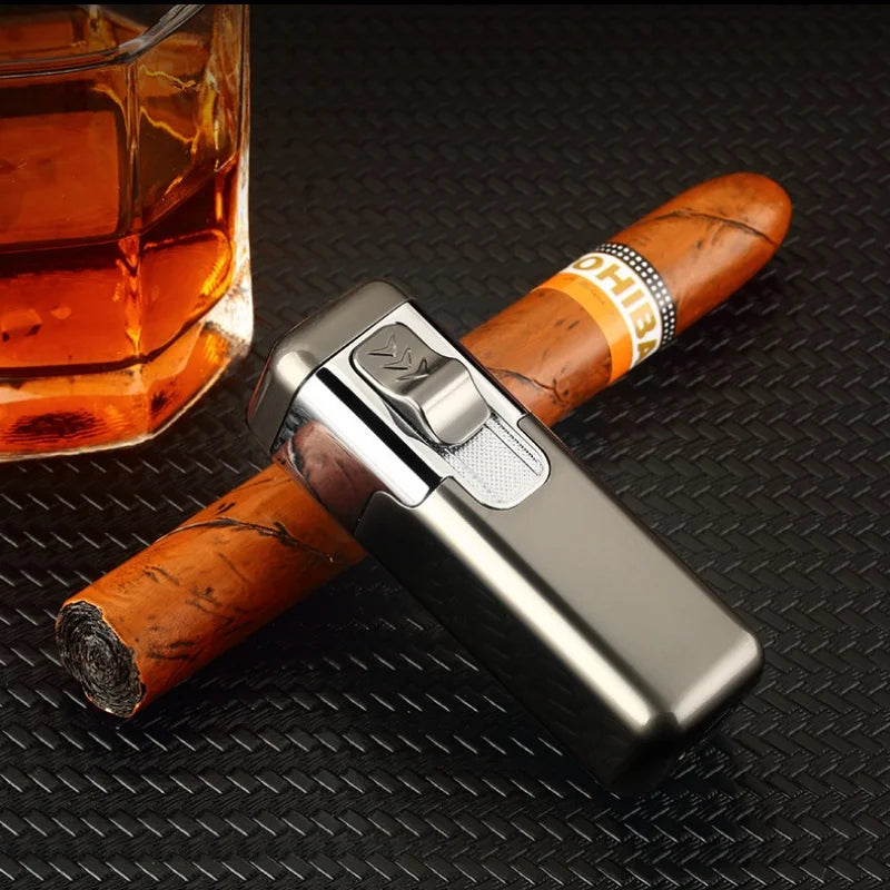 Refillable Quad Jet Butane Lighter – Metal Blue-Flame Design