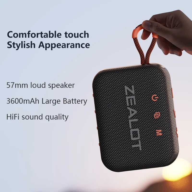 ZEALOT S75 Portable Bluetooth Speaker - 10W IPX6 Waterproof Outdoor Subwoofer