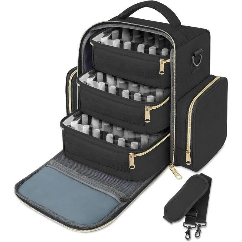 72-Slot Nail Polish Organiser Bag | Portable Manicure Storage Case with Shoulder Strap