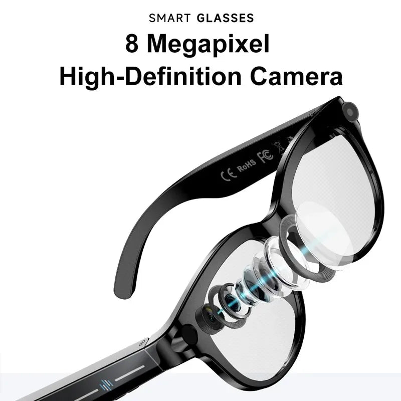 AI Camera Smart Glasses with Bluetooth & Touch Controls