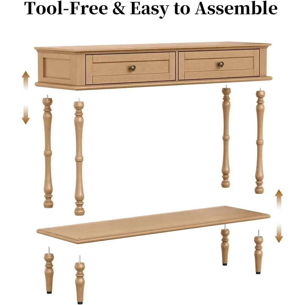 Minimalist Entryway Table with Storage Cabinet and Open Shelf for Hallway or Living Room