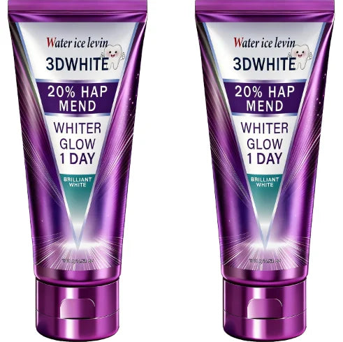 20% HAP 3D White Toothpaste - 1 Day Whiter Teeth, Deep Stain Remover, Cool Menthol for Fresh Breath & Strong Enamel