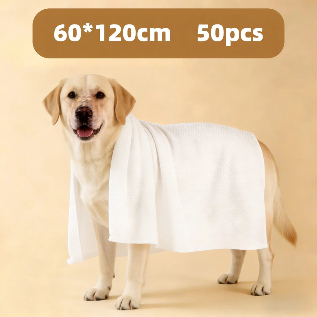 Disposable Pet Bath Towel Super Absorbent Lint-Free Dog Cat Drying Wipes 3 Sizes Thick Disinfected Pet Grooming Towels For Puppy