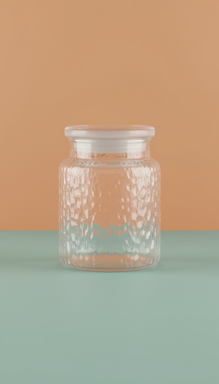 Textured Glass Storage Jar