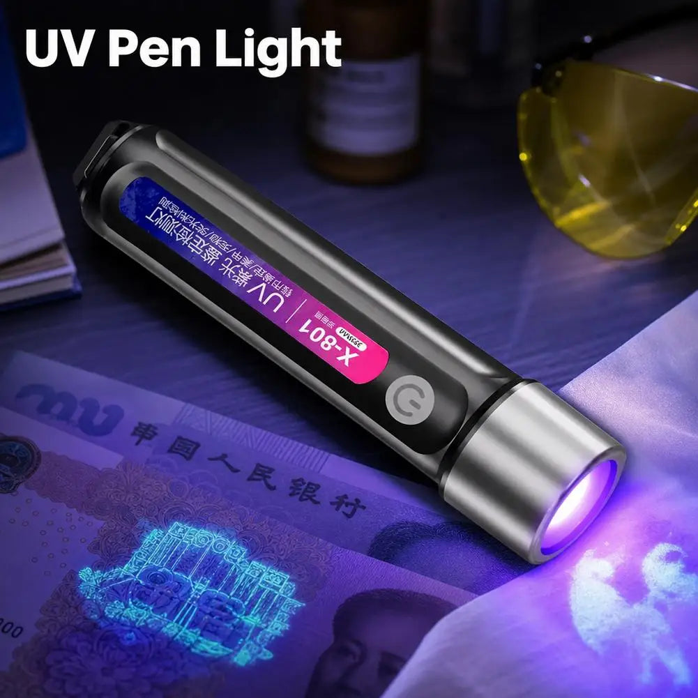 USB Rechargeable UV Torch – 395nm Mini Blacklight