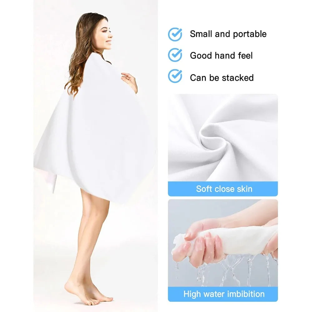 1pc Beach Towel Pure White Towels for Beach, Bath, Pool, Gym, Yoga-Lightweight, Quick Dry Oversized Beach Towel