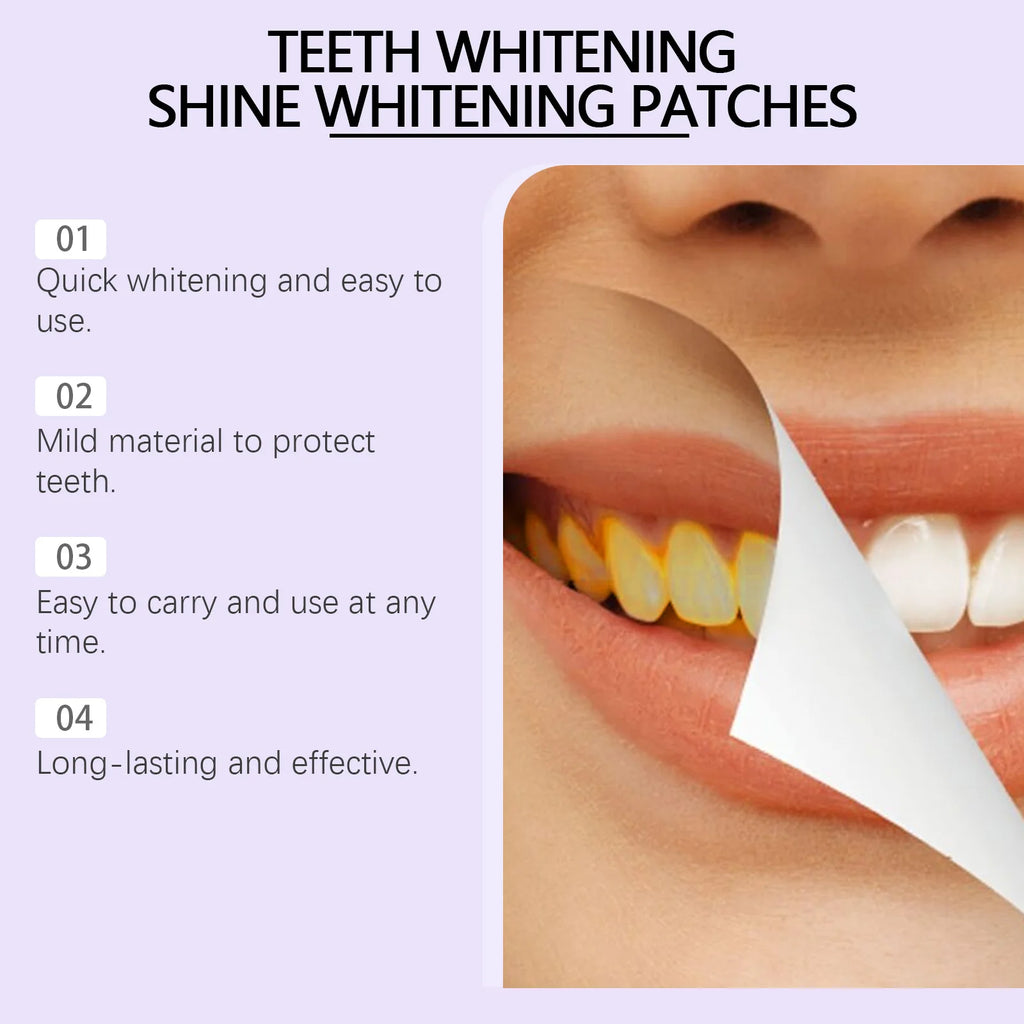 Purple Teeth Whitening Strips Lighten Yellow Tooth Brightener Remove Smoking Coffee Tea Stains Reduce Plaque Bleach Teeth Patch