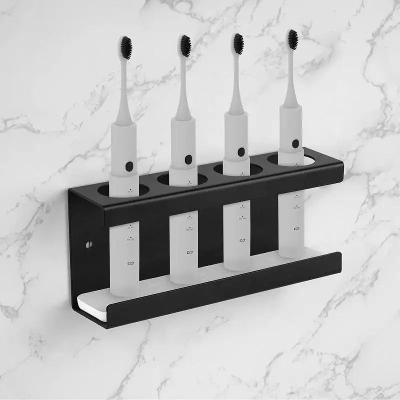 1Pc Toothbrush Holder Stand Electric Toothbrush Organizer Bathroom Diatomite Base 4-Slot Storage Box Multi-Functional Brush Rack