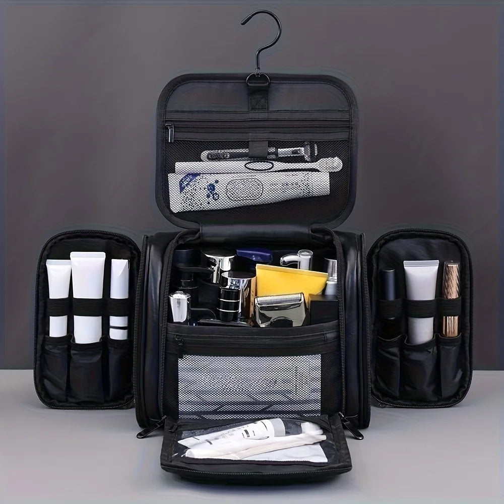 Large Capacity Unisex Travel Toiletry Bag with Hook, Multi-Compartment Wash Bag, Great for Daily Outing Ideal Gift for Men Women