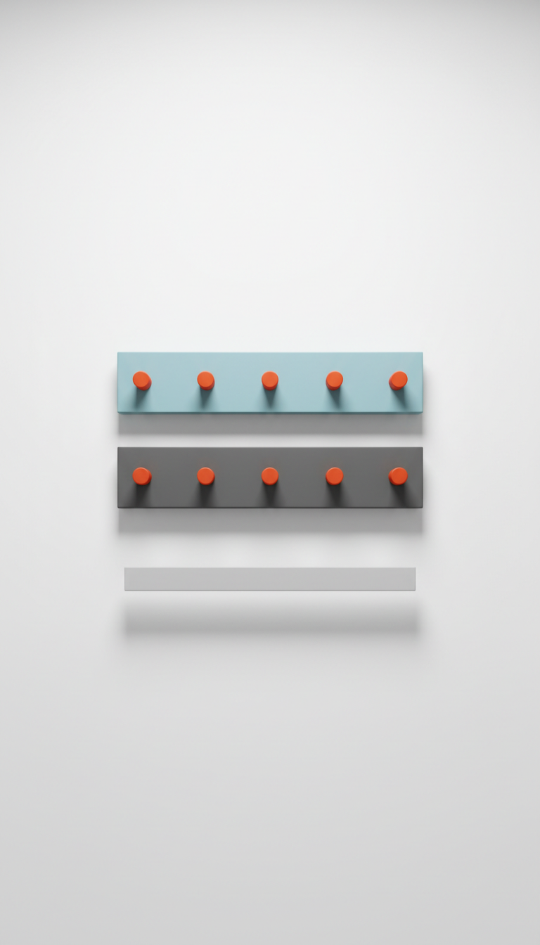 Minimalist Wall-Mounted Coat Rack – Six Hooks