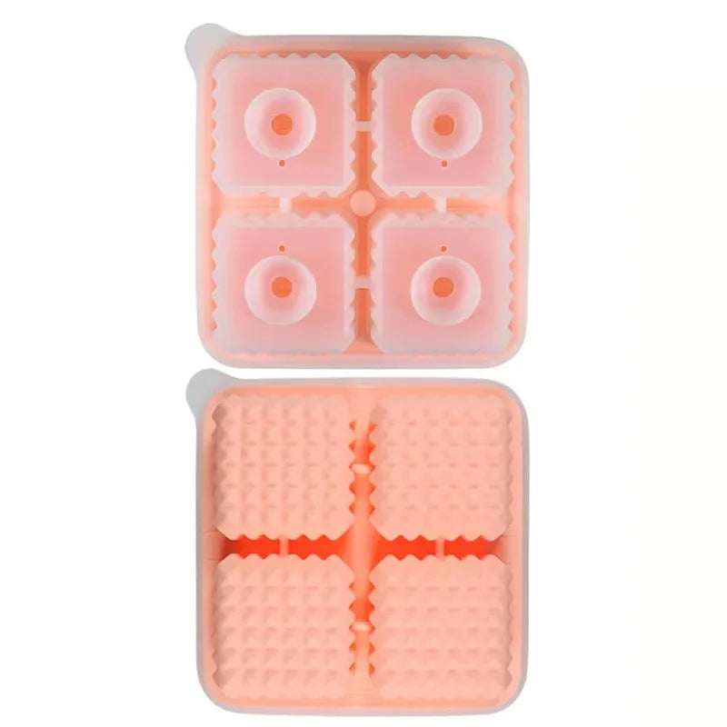 Silicone Ice Ball Mould with Lid - Round & Square Whisky Ice Tray