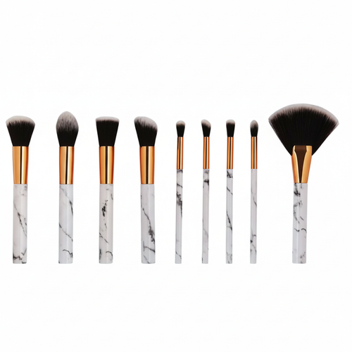 9-Piece Marble Handle Makeup Brush Set Hero