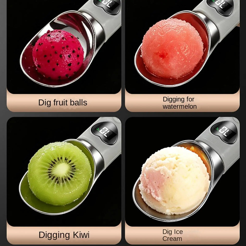 Heated Ice Cream Scoop, Rechargeable with LED Display