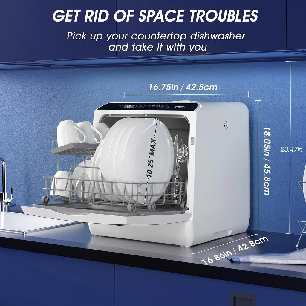Portable Countertop Dishwasher with 5L Water Tank