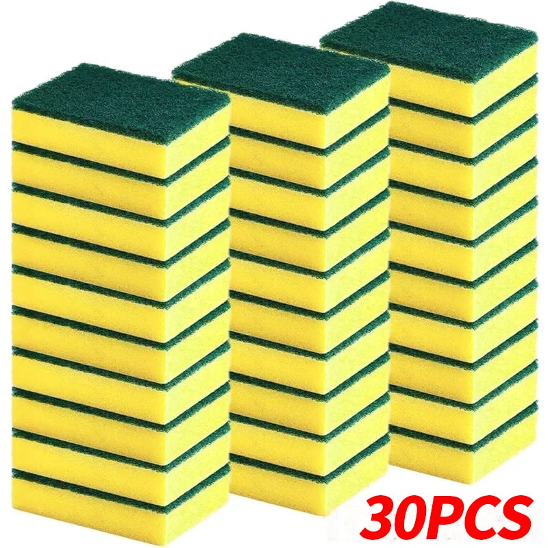 Double-Sided Kitchen Sponge Scrubber – Absorbent Sponge & Scouring Pad, Pack of 10/30/50