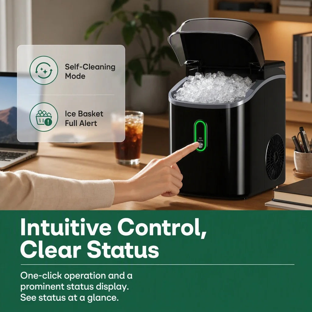 Nugget Ice Maker, Countertop Chewable Ice Machine
