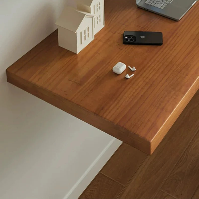 Nordic Solid Wood Desk with Bookshelf Modern Design Floating Wall Mounted Computer Desk Bedroom Study Furniture مكتب عائم FYFD