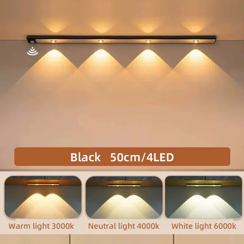 Slim Rechargeable LED Cabinet Light with Motion Sensor – 20–50cm