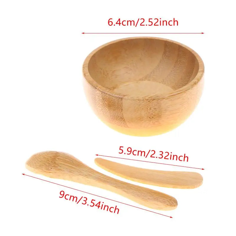 3-Piece Bamboo Facial Mask Mixing Bowl Set
