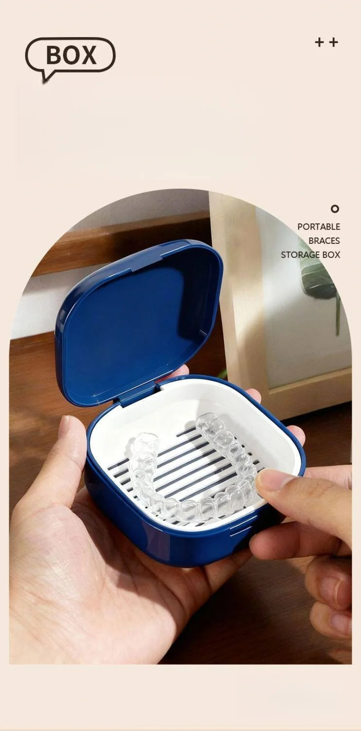 1Pc Retainer Case Portable Mouth Guard Box Oral Cleaning False Teeth Denture Storage Box Teeth Aligner Braces Box Orthodontic