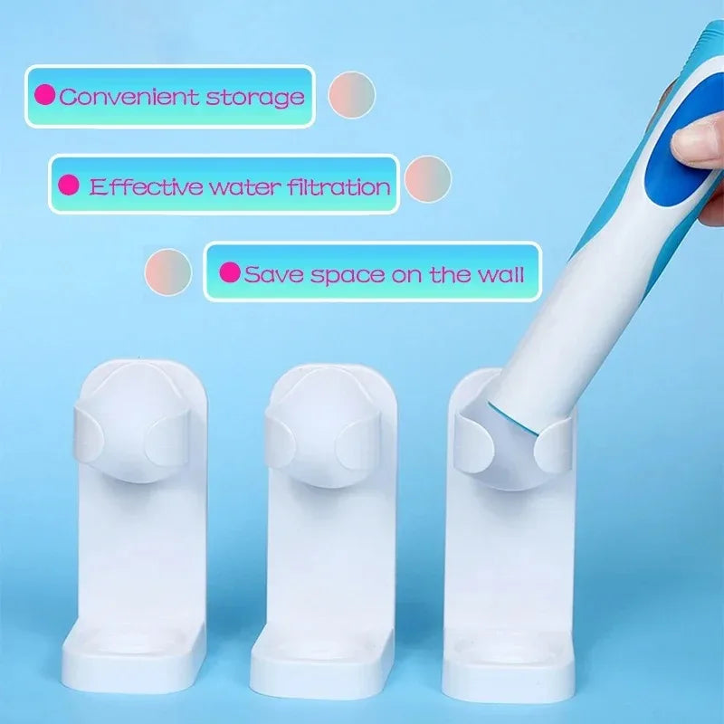 Traceless Toothbrush Holder Wall Mounted Bathroom Organizer for Electric and Manual Toothbrushes with Strong Adhesive Stand