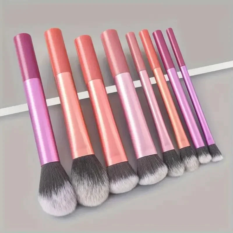 8-Piece Makeup Brush Kit – Foundation, Blush, Eye Shadow & Brow Brushes