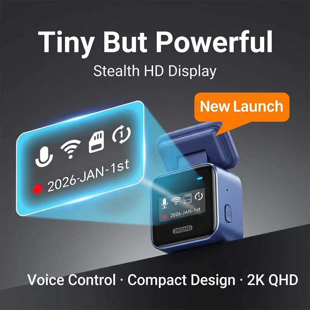 F18 2K Mini Dash Cam with Wi-Fi & Parking Monitor