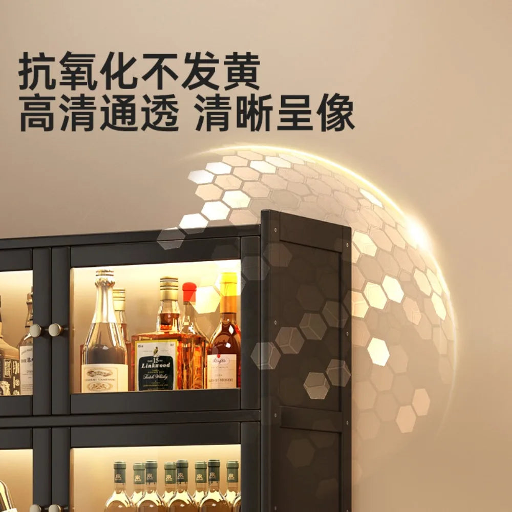 Wine cabinet against the wall Locker Living room Household Baijiu red wine large capacity acrylic transparent storage cabinet