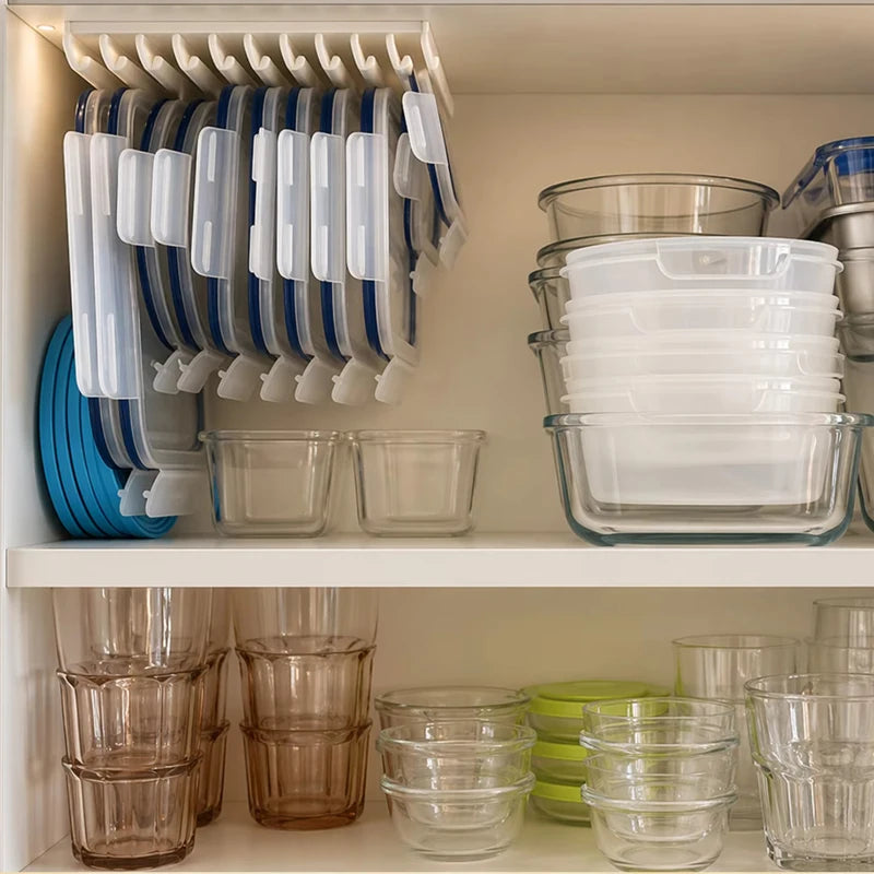 5-Slot Food Container Lid Holder for Kitchen Cabinets