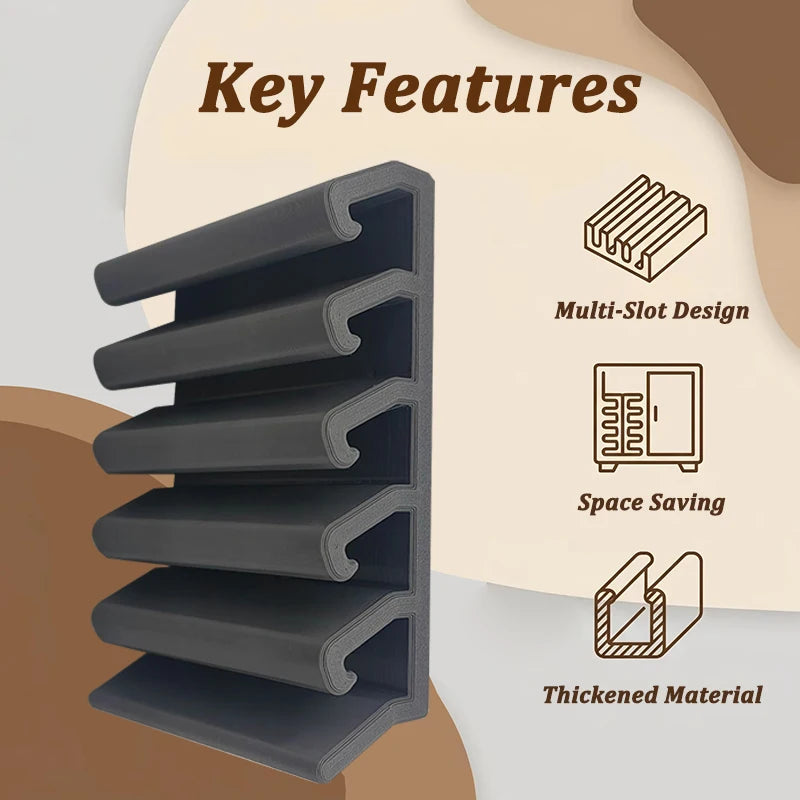 5-Slot Food Container Lid Holder for Kitchen Cabinets