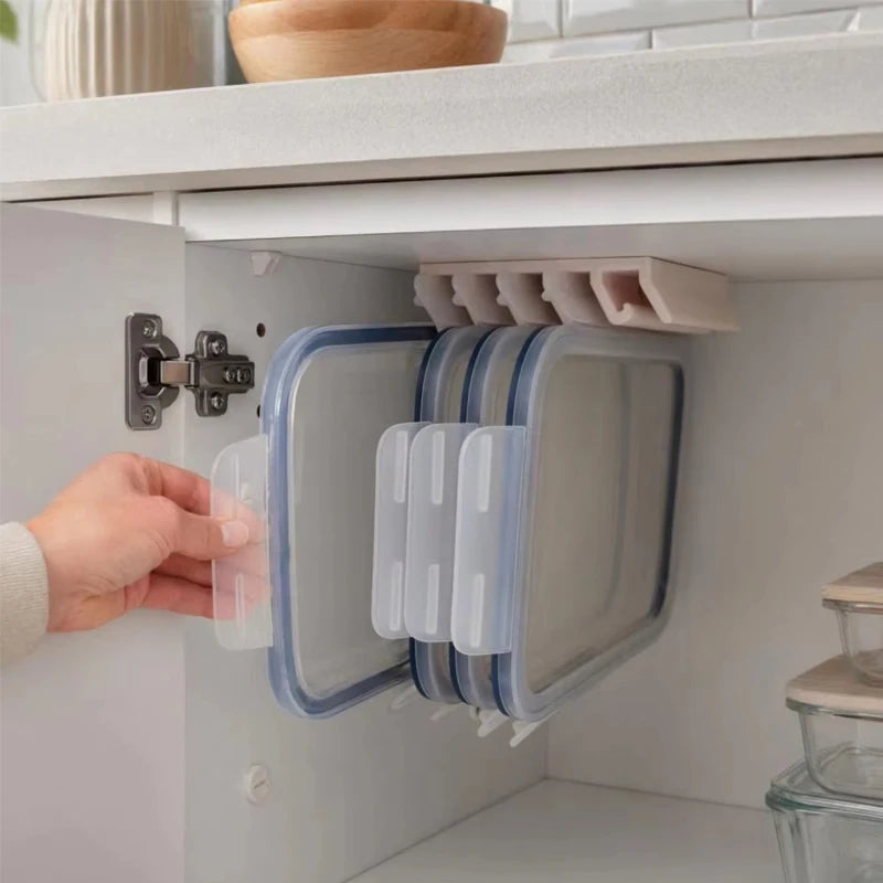 5-Slot Food Container Lid Holder for Kitchen Cabinets