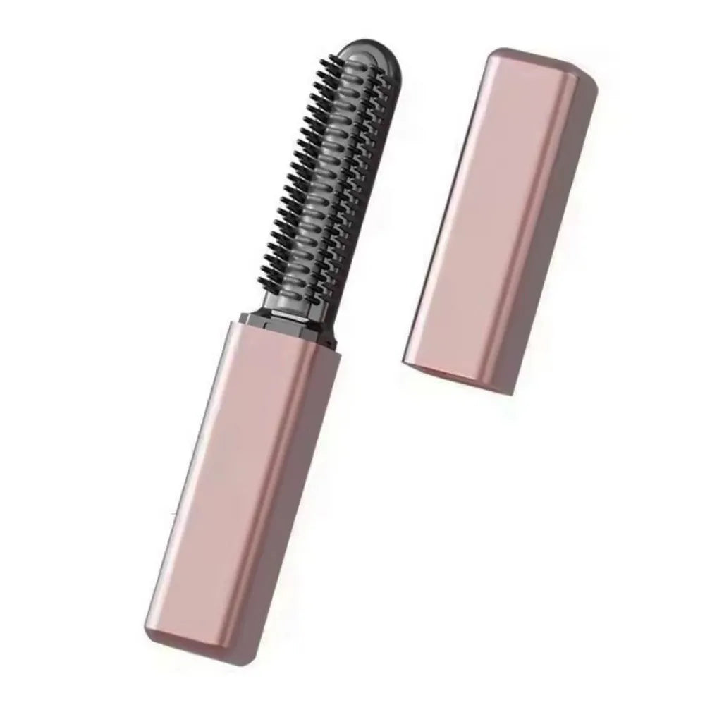 USB Rechargeable Hair Straightening Brush – Mini Heated Comb